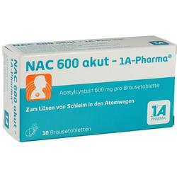 Packung NAC 600 akut Tabletten zum Lösen von Schleim in den Atemwegen.